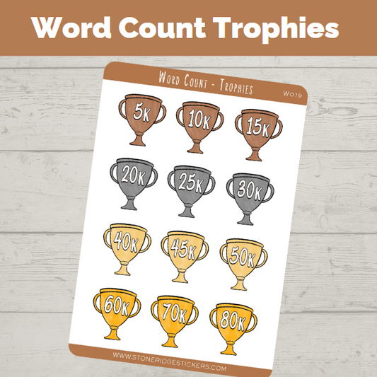 Trophy Writing Reward Sticker