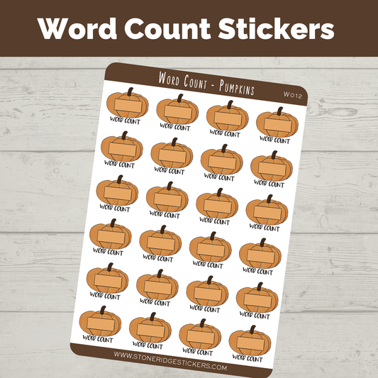 Word Count Writing Sticker - Pumpkin