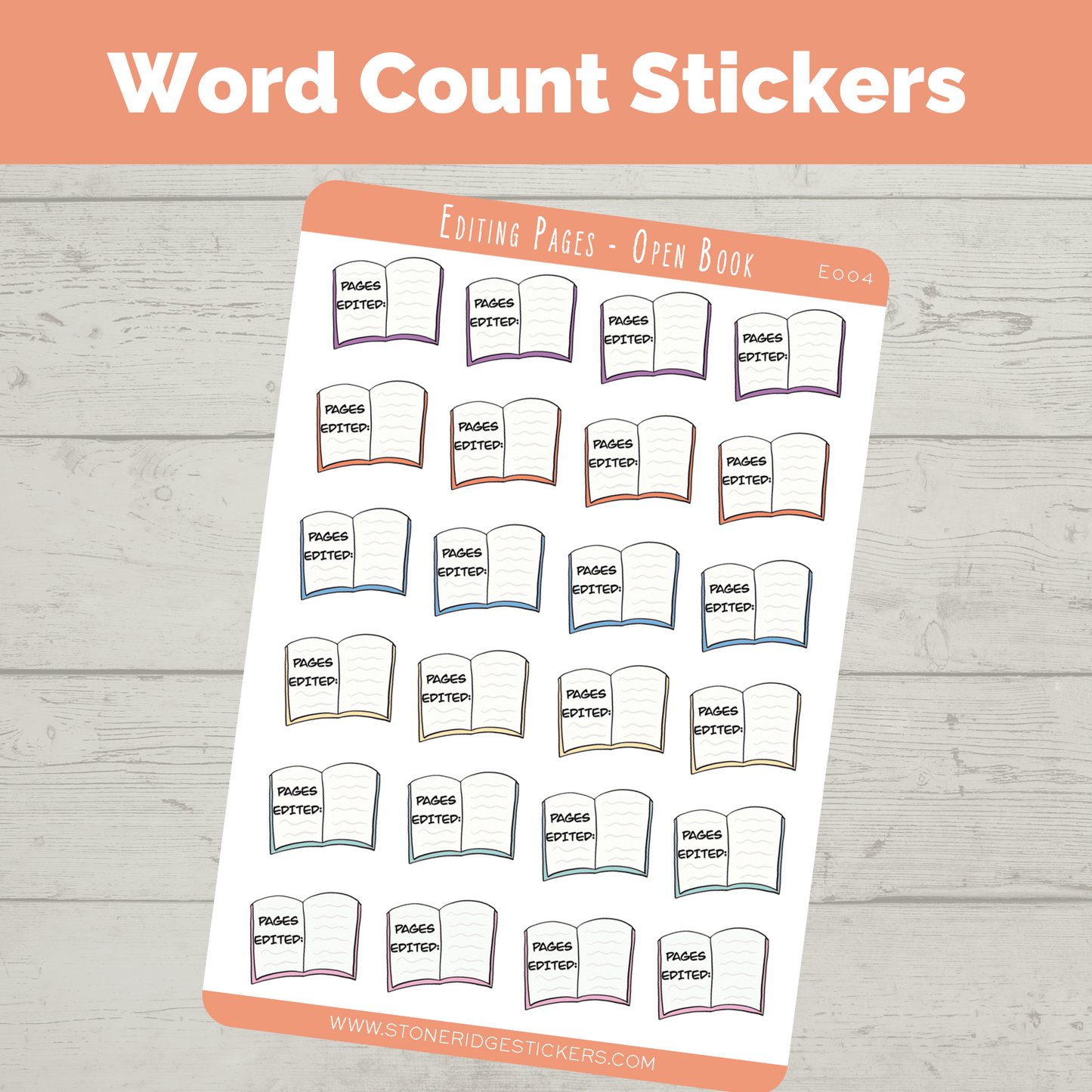 Editing Tracker Sticker - Open Book