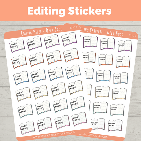 Editing Tracker Sticker - Open Book