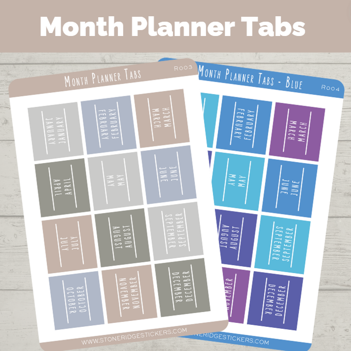 Monthly Planner Tab Stickers