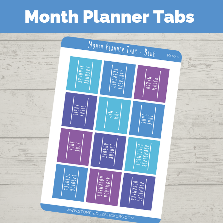 Monthly Planner Tab Stickers