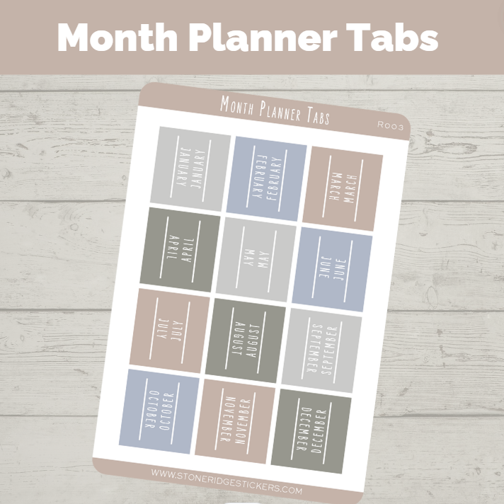 Monthly Planner Tab Stickers