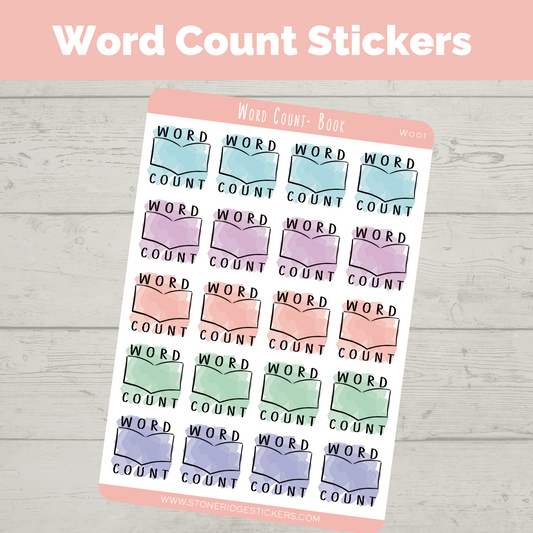Word Count Writing Sticker - Book