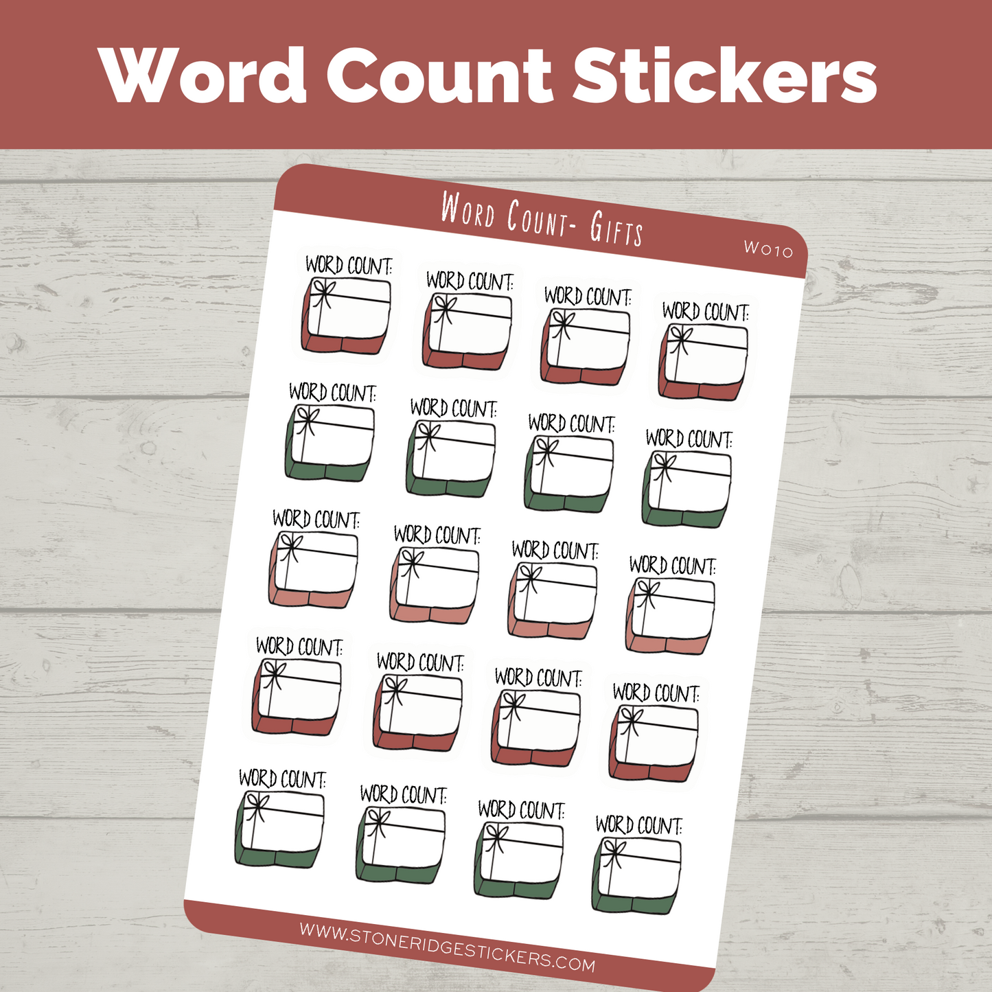 Word Count Writing Sticker - Christmas Gift