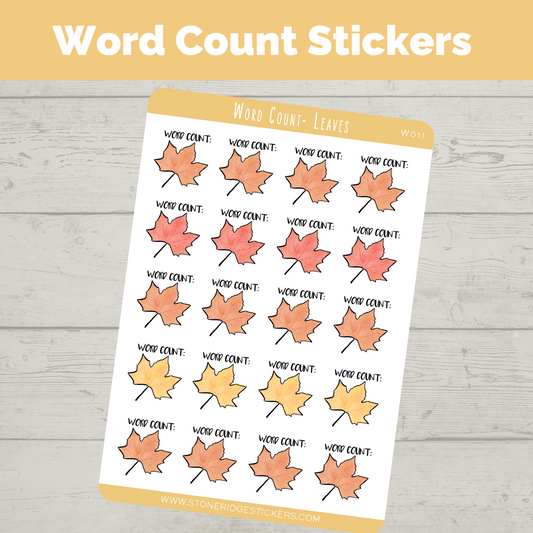 Word Count Writing Sticker - Leaf