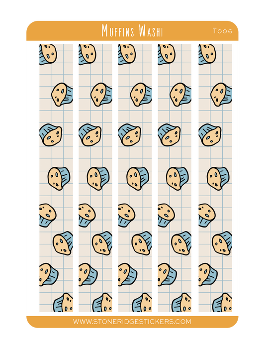 Muffin Washi Tape Sticker Sheet