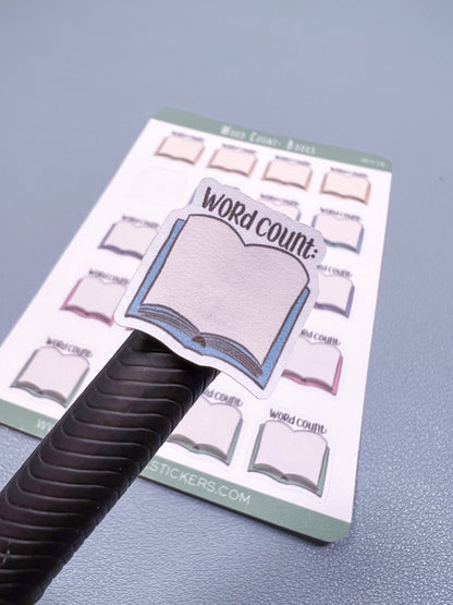 Word Count Writing Sticker - Open Book