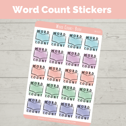 Word Count Writing Sticker - Book