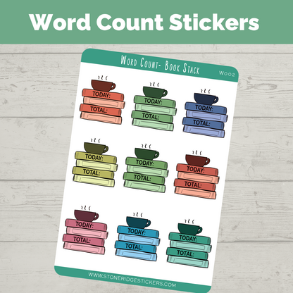 Word Sticker Rack Word Count Writing Sticker - Book Stack – Stone Ridge Books