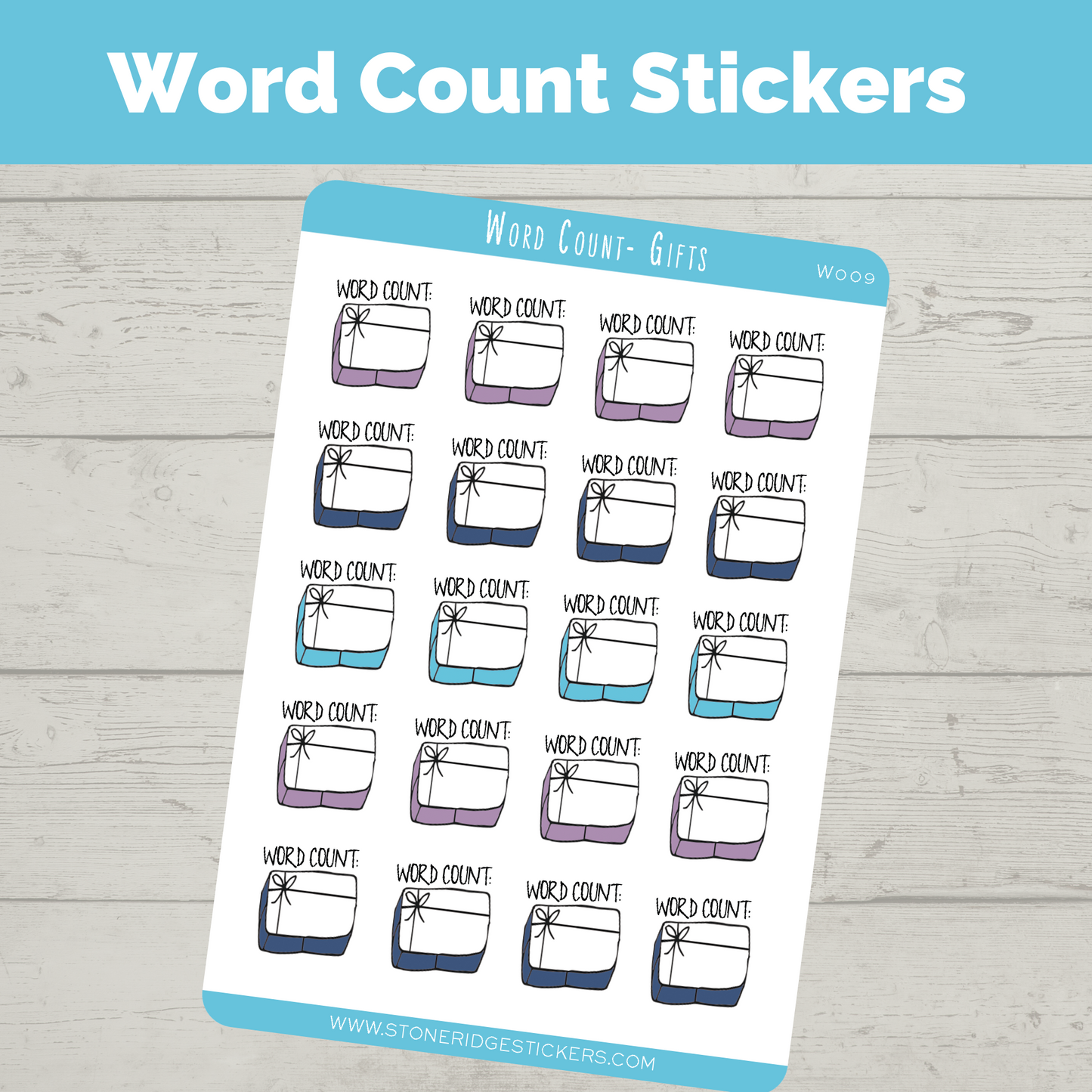 Word Count Writing Sticker - Gift