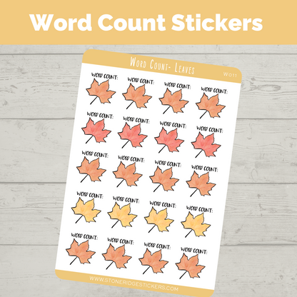 Word Count Writing Sticker - Leaf