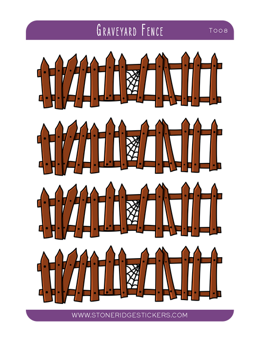 Graveyard Fence Sticker Sheet