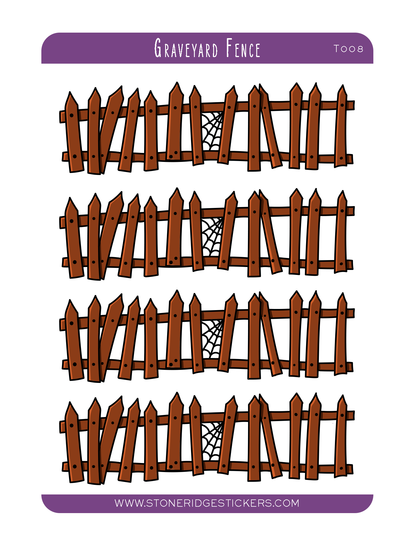 Graveyard Fence Sticker Sheet