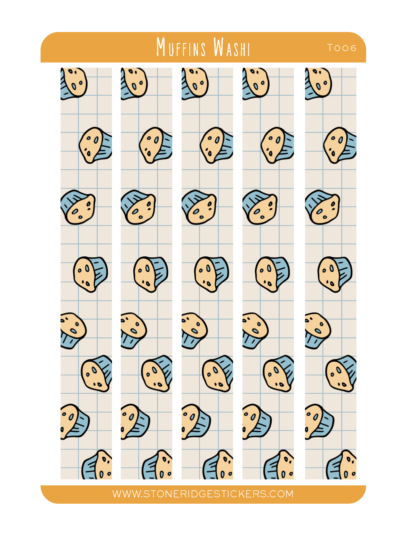 Muffin Washi Tape Sticker Sheet