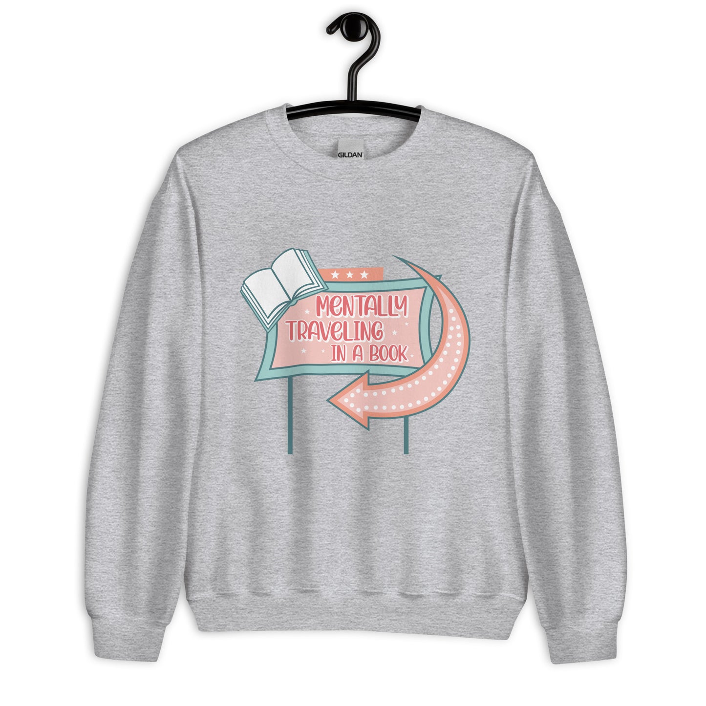 Mentally Traveling in a Book - Unisex Crewneck Sweatshirt