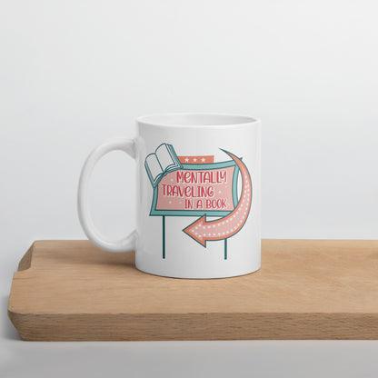 Mentally Traveling in a Book Mug