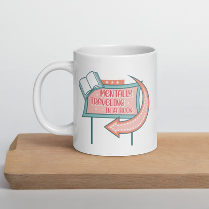 Mentally Traveling in a Book Mug