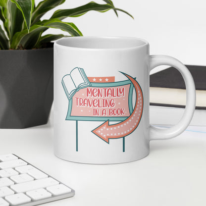 Mentally Traveling in a Book Mug