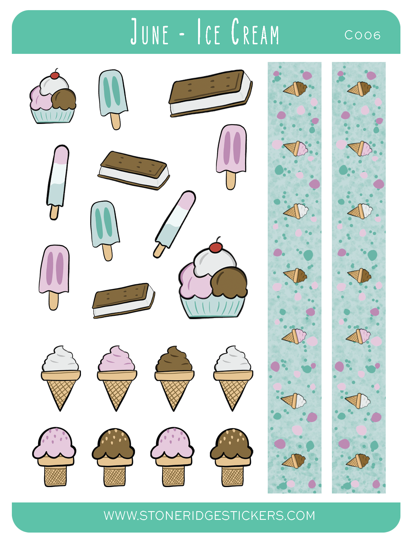 Ice Cream Sticker Sheet