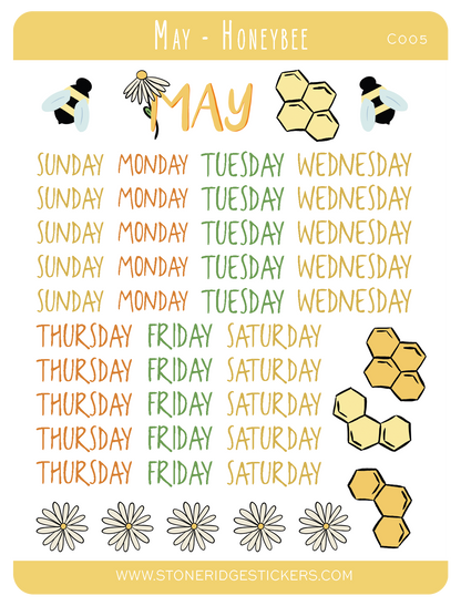 May - Honeybee Sticker Sheet