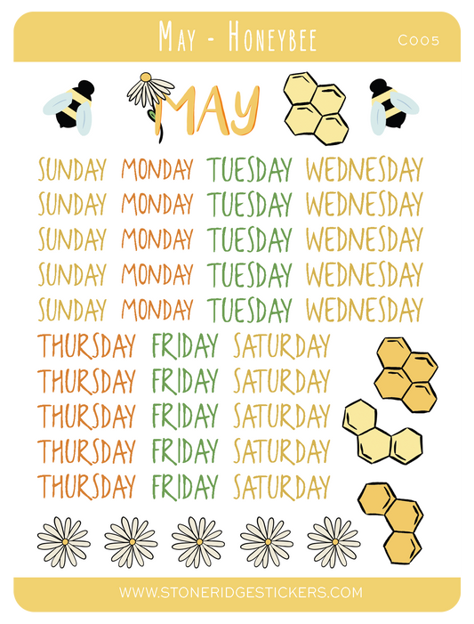 May - Honeybee Sticker Sheet