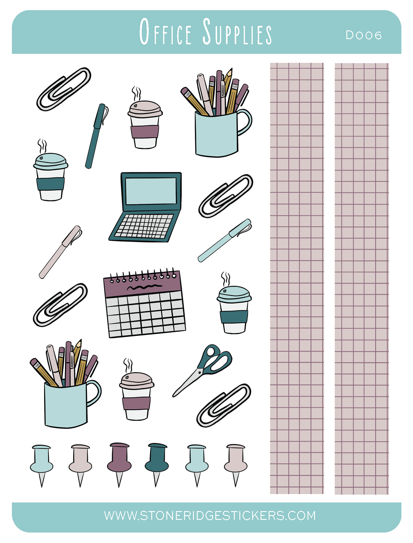 Office Supplies Sticker Sheet