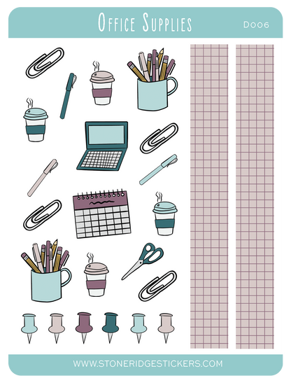 Office Supplies Sticker Sheet