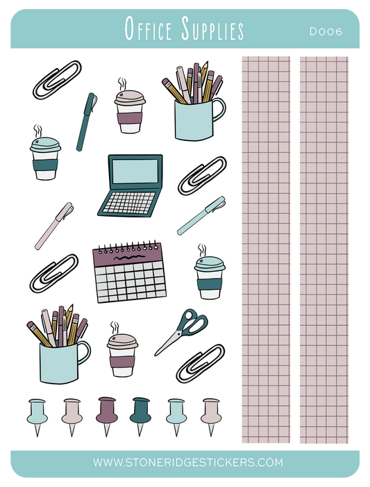 Office Supplies Sticker Sheet