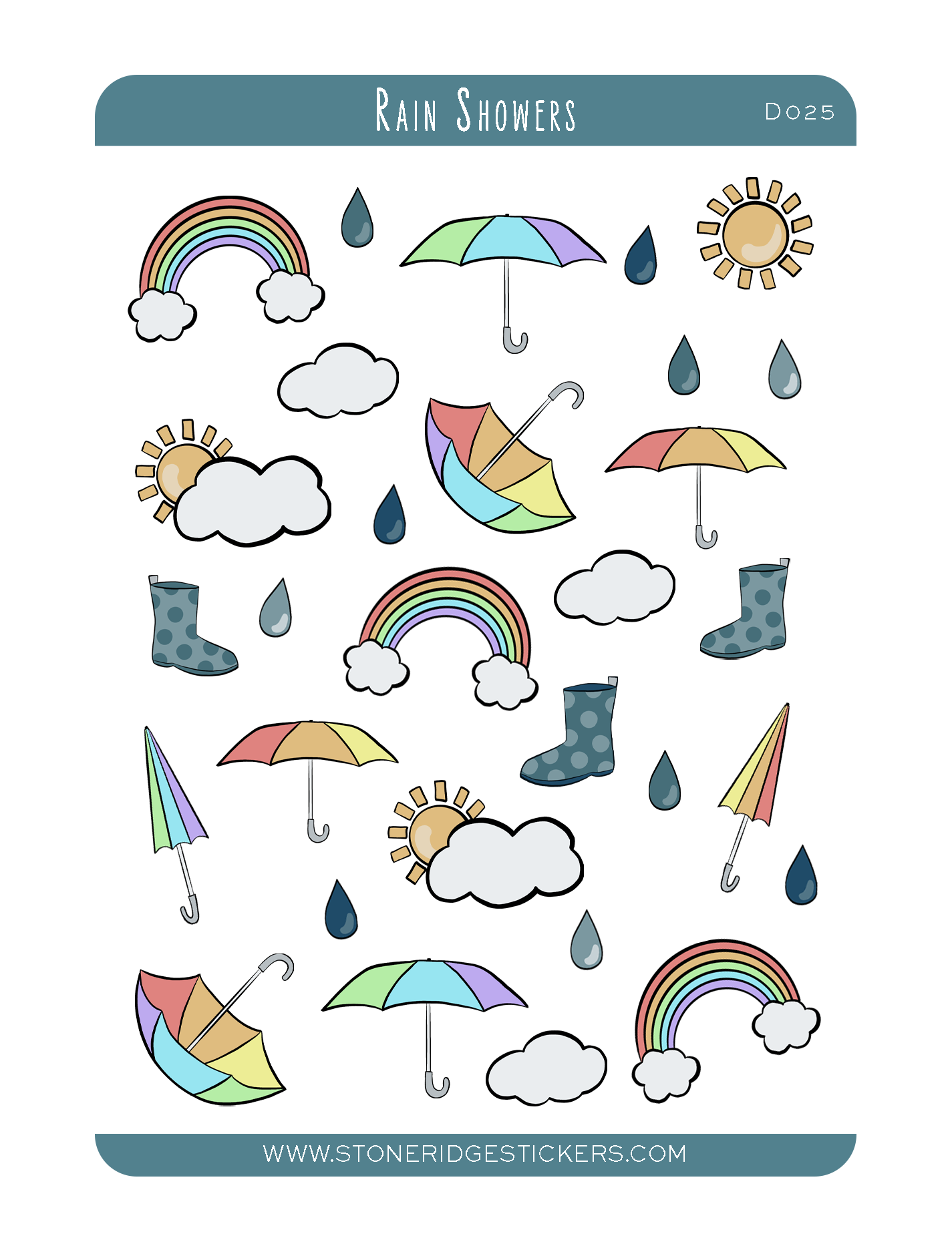 Rain Showers Sticker Sheet