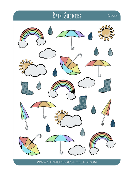 Rain Showers Sticker Sheet